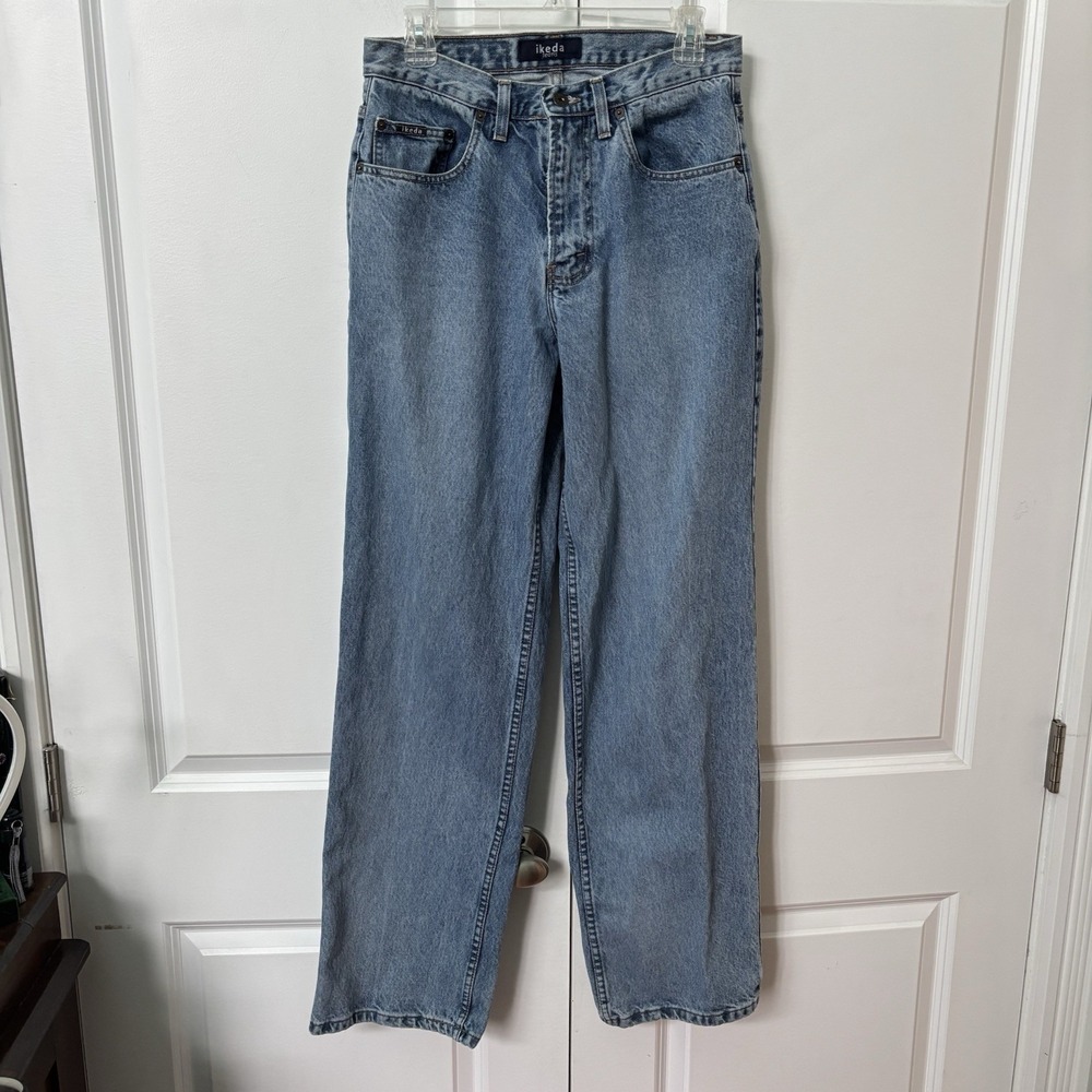 Vintage Ikeda Jeans 31 Light Wash 90s Straight Leg Blue Dad Mom Urban Downtown